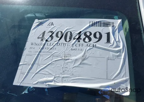 2014 Chevrolet Malibu 2Lt from USA, damaged, VIN 1G11E5SL1EF225163